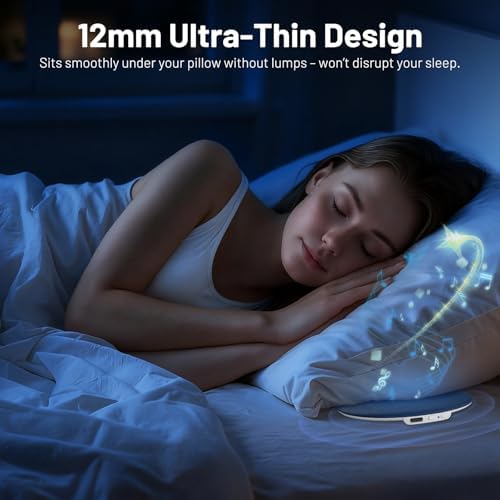 Cisleb Pillow Speaker for Sleeping, Ultra-Thin Portable Bluetooth 6.0 Blue