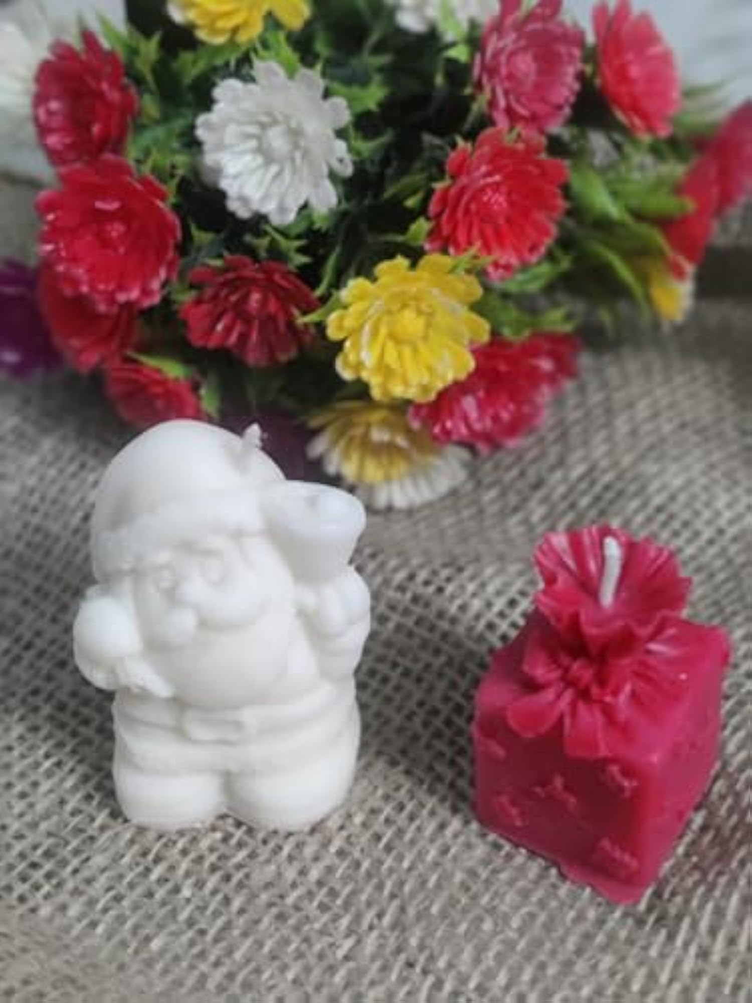 Christmas Santa Candle Combo with Pine Tree Gift Box