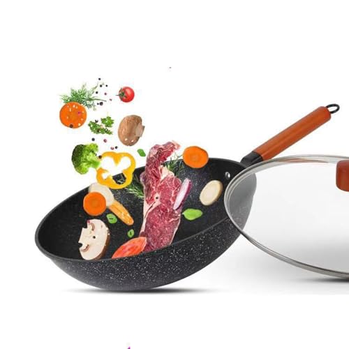 Wok antiadherente con recubrimiento piedra médica natural 32 cm miniatura 3