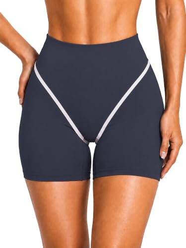 Sunzel Women's High Waist Tummy Control No Front Seam Biker Shorts Ash Blue