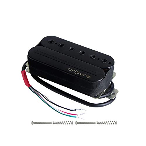 Oripure Alnico 5 Guitar Humbucker Pickup 13-14K Bridge Pickup Rail & Screw Poles - Strong Sound