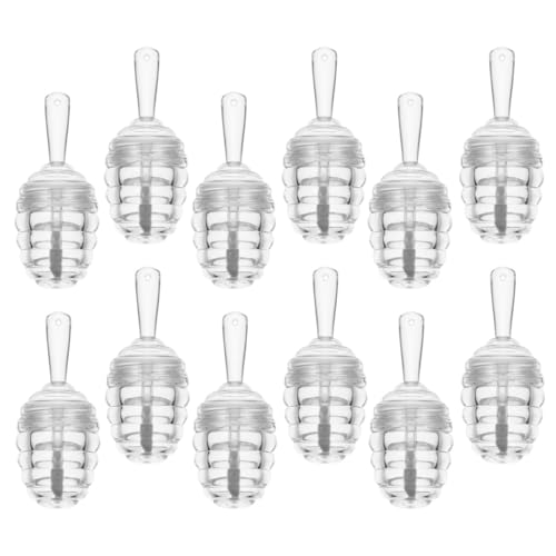 LOLIPPYY 12 Tubos de Brillo Labial Diseño Panal Envases Transparentes para Bálsamo Labial Casero Mini Tubos Cosméticos Recargables para Viaje y DIY Pack de 12 Unidades