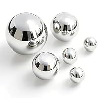 Ekukeon 6 Stück Edelstahl Gartenkugel, Dekokugel Schwimmkugeln Silber, Schwimmkugeln für Miniteich, Metall Hohlkugel für Dekobrunnen(2cm*3+4cm*2+6cm*1)