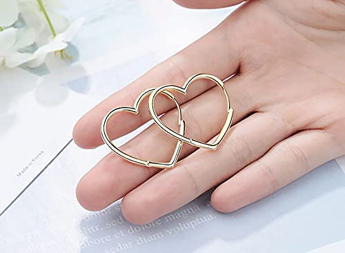 Orecchini a forma di cuore con anelli in argento