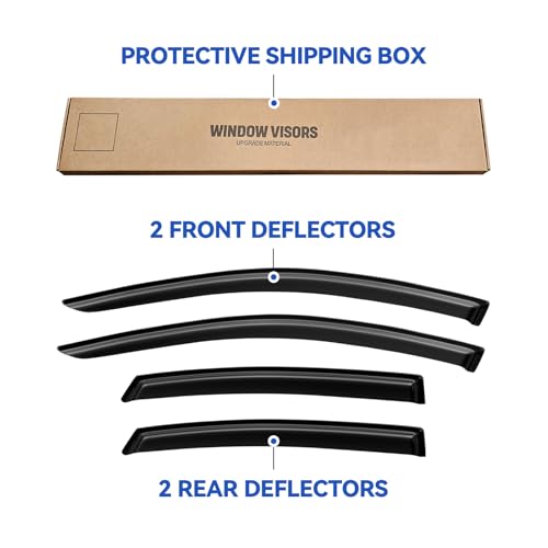 Image of Window Visors Rain Guards Shield for 2013-2018 Nissan Altima, Out-Channel Window Vent Wind Deflectors Visors Shades for 13-18 Altima