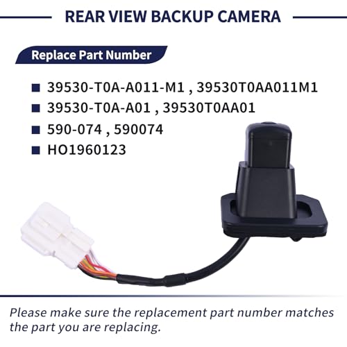 Image of Rear View Backup Camera 39530-T0A-A01 39530T0AA01 39530-T0A-A011-M1 Compatible with Honda CR-V 2012 2013 Parking Assist Camera Replace HO1960123 590074 39530T0AA011M1