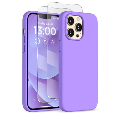 Coque iPhone 13 Pro antichoc militaire violette fine et ses deux films d'écran
