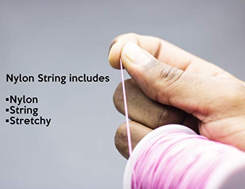 Bastex 1mm Pink Elastic Beading Cord Thread. Small Stretchy String for Jewelry Making, Bracelet, Necklace, Crafting, Beads and More. 100 Yards Spool - Thumbnail 4