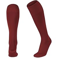 Brillars Unisex Football, Rugby, Hockey Sports Knee High Long Socks, Kids, Adults, juniors Knee High Football Socks Outdoor game Soccer Socks (UK 3-6, Maroon)