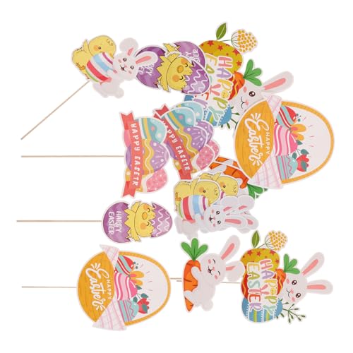 Sosoport 20piezas Jarrones De Pascua Decorativos Conejo y Decoración De Mesa Tarjetas De Fiesta