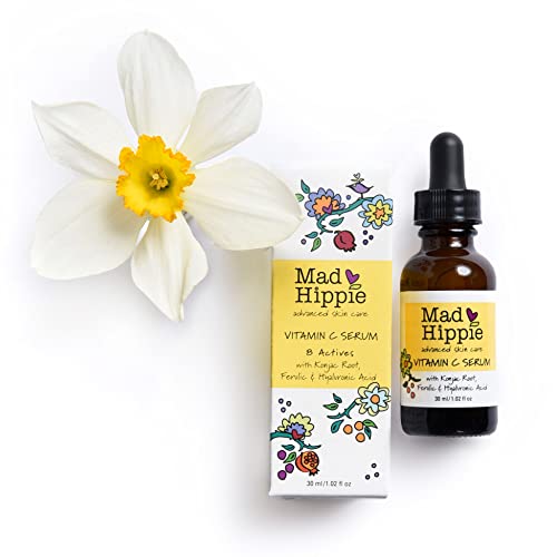 Mad Hippie Skin Care Set, Day & Night Dual Pack Includes 1 - Vitamin C Serum With Vitamin E & 1 - Vitamin A Serum With Hpr & Aloe, Natural Vegan Active Ingredients, Travel Size, 0.5 Fl Oz Ea #TOP4