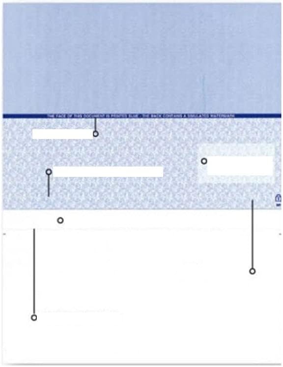 Blank Laser Middle Check Stock Top Voucher, Blue, 2500 Checks