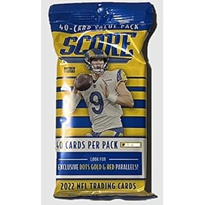 2022 Panini Score Football Cello Fat Pack – 40 Trading Cards Per Pack
