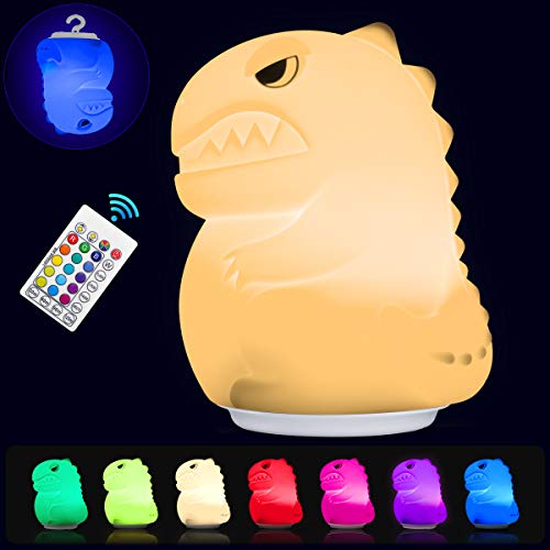 BTNEEU Veilleuse Enfant Silicone Veilleuse de Bébé, USB Rechargeable Portable Led Enfants Veilleuse, Télécommande & Tactile Contrôle, Veilleuse Chambre Bebe pour Noël Anniversaire 16 Couleurs