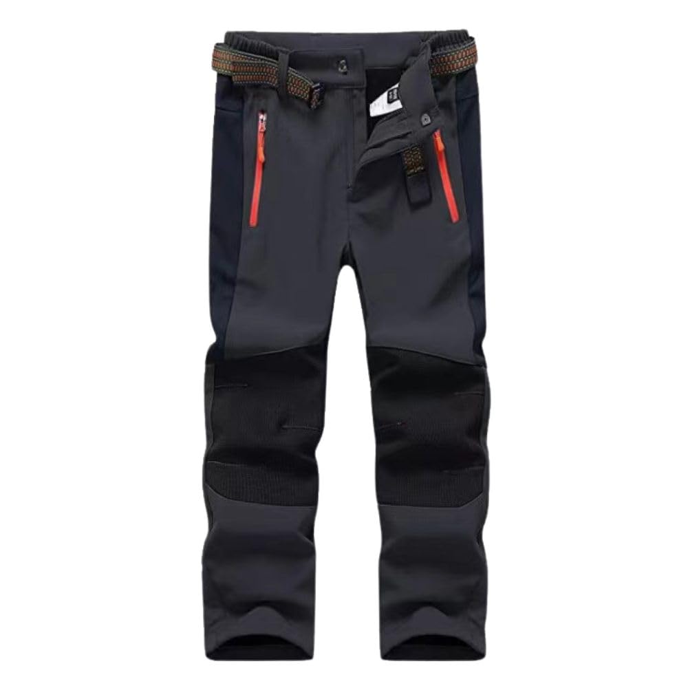 Pantalones de esquí térmicos impermeables Hpbygstae para niños y niñas, negro, unisex, longitud larga