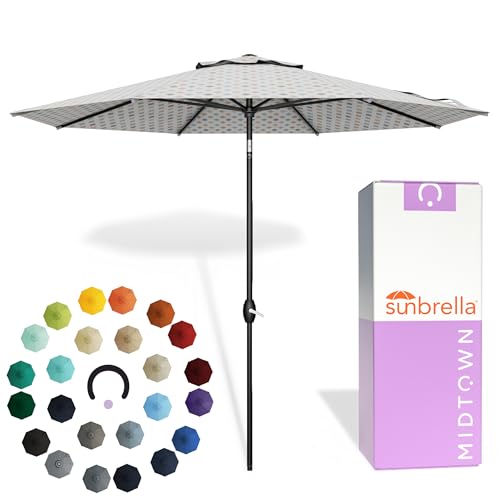 Image of Midtown Umbrellas Lean - 8 Ft Patio Umbrella, Infused Gem Canopy