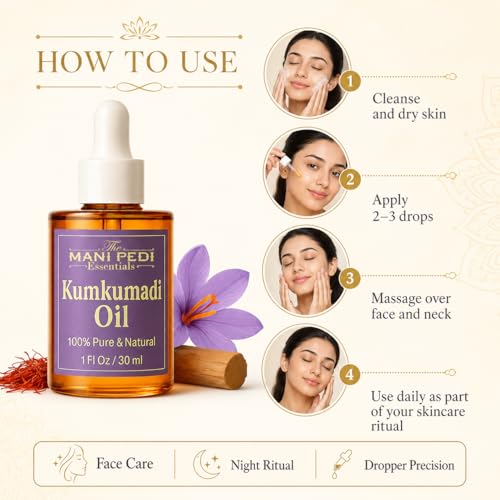 Image of TMPE Kumkumadi Oil, Pure & Natural Ayurvedic Kumkumadi Tailam for Skin Brightening, Helps Reduce Dark Spots & Uneven Tone | Hydrating Face Oil for Glow, Smooth Texture & Natural Radiance - 30ml