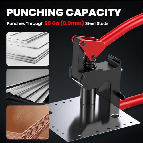 Image of NEWTRY Metal Stud Punch Set with 7 /8 inch 1-1 /8 inch 1-11 /32 inch Dies 20GA Punch
