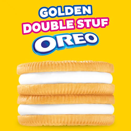 Double Stuf Golden Sandwich Cookies, King Size, 20 Snack Packs (2 Boxes, 8 Cookies Per Pack)