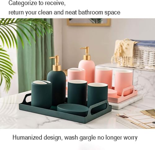 Ensemble d'accessoires de salle de bain 5 pièces kit accessoires de bain vert - 5