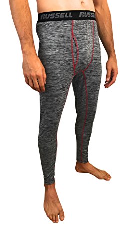 Russell Men's Performance Active Baselayer Thermal Pant / Bottom (Medium / 32-34, Grey / Red)