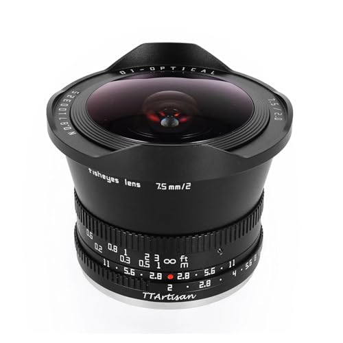 Objetivo Ojo de pez Gran Angular TTArtisan de 7,5 mm f/2 APS-C con Enfoque Manual, Compatible con Nikon Z, Sony E, Canon EOS RF, Fuji X, Leica L, Canon EOS M, M43(Nikon Z)
