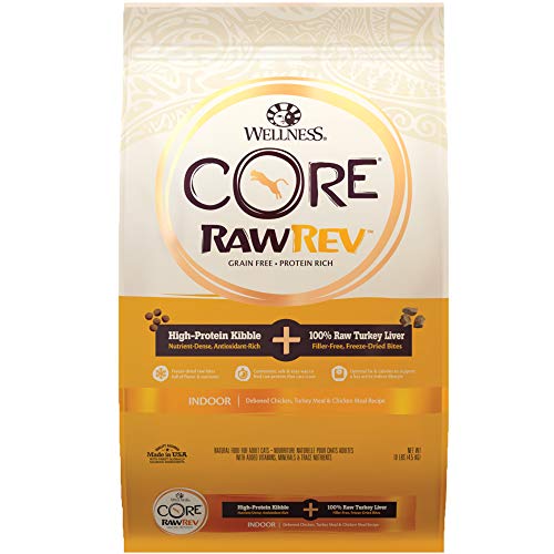 Image of Wellness CORE RawRev Grain-Free Indoor Recipe with Freeze-Dried Turkey Liver Dry Cat Food, 10 Pound Bag