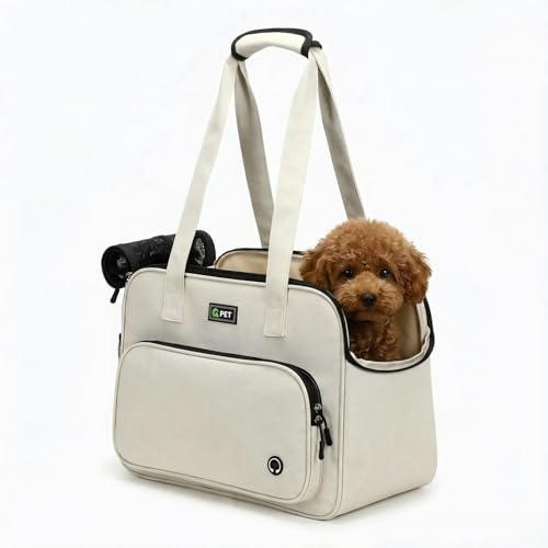 KZARYVEXIS Hundetasche für Kleine Hunde und Katzen, Leichte & Atmungsaktive Haustiertasche aus Oxford-Stoff mit Leinenhaken für Reisen, Outdoor und Unterwegs (Beige) KZARYVEXIS Hundetasche für Kleine Hunde und Katzen, Leichte & Atmungsaktive Haustiertasche aus Oxford-Stoff mit Leinenhaken für Reisen, Outdoor und Unterwegs (Beige)