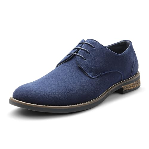 Bruno Marc Men's Urban Suede Leather Lace Up Oxfords Shoes 8 Navy