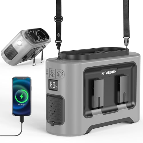 KITWLEMEN Ventilador de cintura portátil de 14500 mAh, ventilador de cinturón con clip personal,...