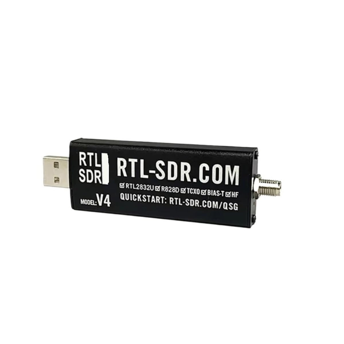 RTL-SDR V4 R828D RTL2832U 1PPM TCXO SMA RTLSDR Software Definierter Funkempfänger, Mit Mehrzweckantenne