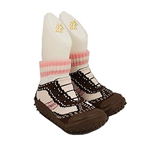 Tickle Toes Brown and Pink Lace Non Skids Proof Shoes 4119 (12-18M)