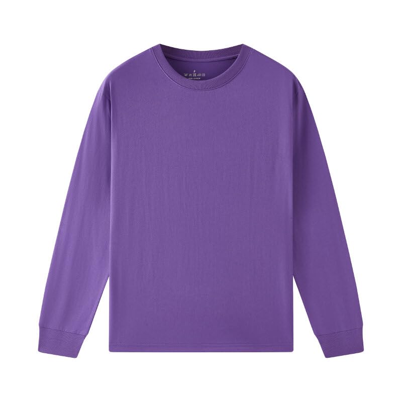 Huata Men's T-Shirt Long Sleeve Crewneck Cotton Tees2