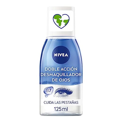 NIVEA Desmaquillador de Ojos Doble Acción (1 x 125 ml), líquido desmaquillante para el contorno de ojos sensible, limpieza facial rápida y suave