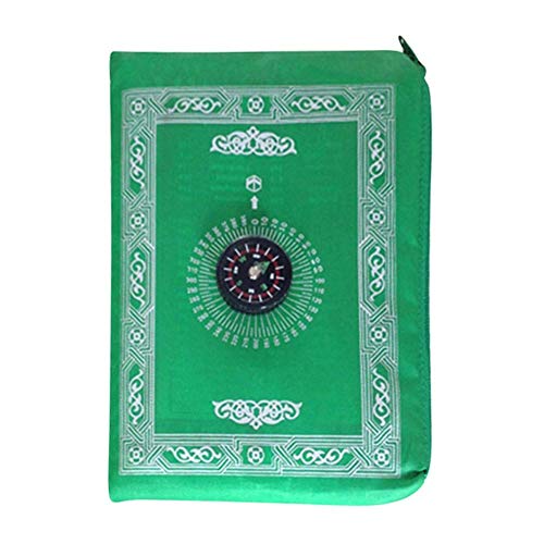 Muslim prayer carpet, muslim travel prayer mat, travel compass is…