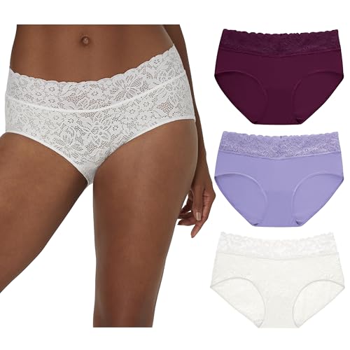 Maidenform Hipster Underwear, Stretch Lace Panties for Women, 3-Pack