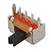Switch Slide (One-On) Single Pole Double Throw Side Slide 0.1 Amp 12 Volt 10000 Cycle PC Pins Bracke