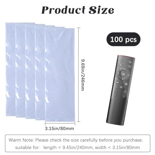 GORGECRAFT 100 Stück Schrumpffolienbeutel 25.1x8cm Fernbedienungsschutz Staubdicht Und Wasserdicht Durchsichtiger Kunststoff Schrumpfbeutel Schutzfolie Für TV- Video- Und Klimaanlagen-Fernbedienungen