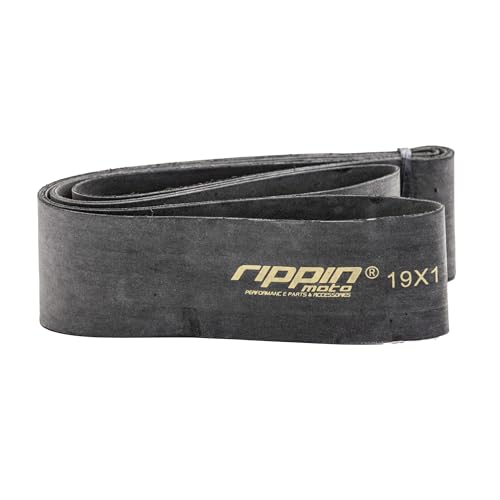 Rippin Moto 19 Inch x 1.0 Inch Motorcycle Rim Strip (19" x 1"), Durable Rubber, Tube Protection with Valve Stem Hole - Replacement for Worn or Damage Rim Strips