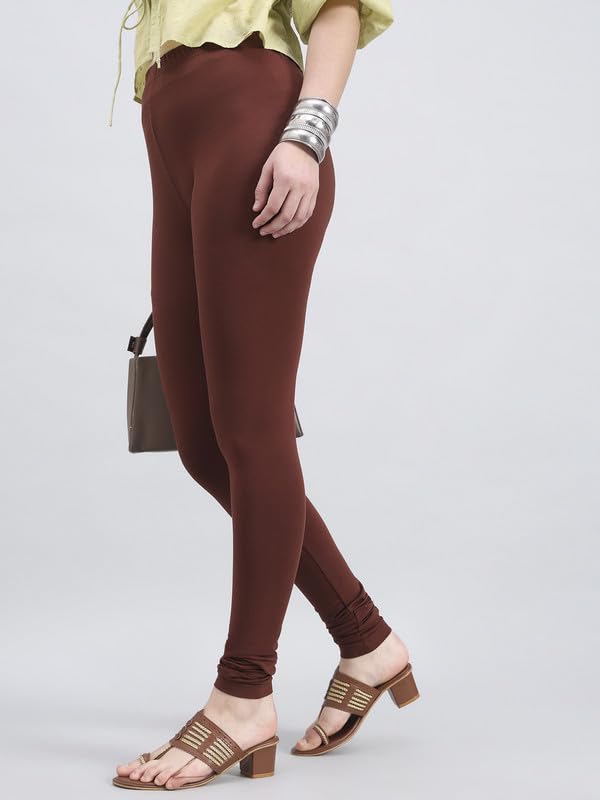 Image of GO COLORS Soft Cotton Stretch Churidar for Women | Breathable, Mid Rise, Full Length