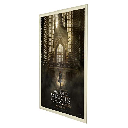 Snapezo Poster Frame 27X40 Inches, Cream 1.2 Inch Aluminum Profile, Front-Loading Snap Frame, Wall Mounting, Premium Series #TOP3