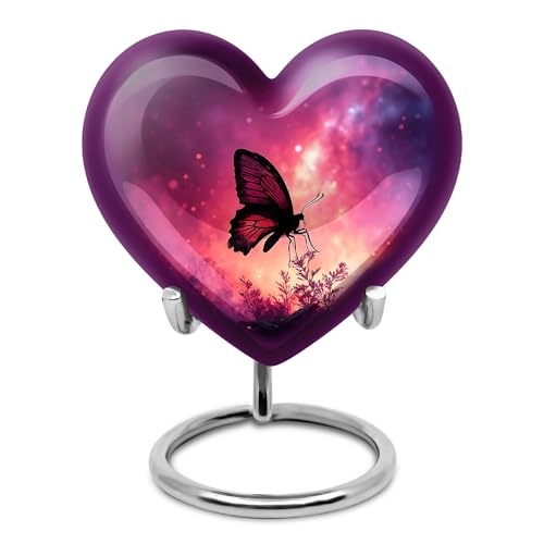 Image of Butterfly Urn Keepsake Cremation Urn for Ashes Adult Male & Female 3 Inch | Decorative Small Burial Urns Memorial Urns Human Remains Urn