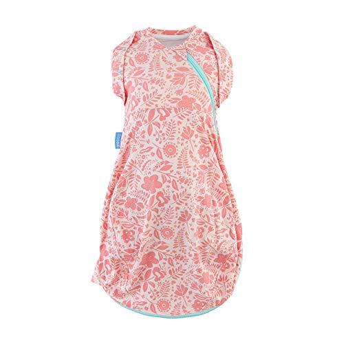 Tommee Tippee Grosnug Newborn Swaddle Sleeping Bag, Hip-Healthy Sleeping Sack - Light Weight for 70-77 Degree F - Wild Posy - Small Size, 0-3 months