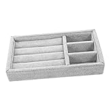 Lurrose Bandeja Organizadora de Joyas Gris para Anillos Pendientes Relojes y Colgantes Almacenamiento Práctico para Tocador y Estanterías para Exhibir y Proteger Accesorios Diarios