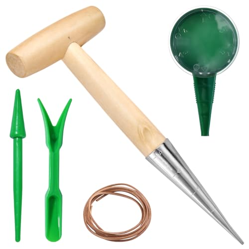 Dibbler outil de jardinage SPEEDWOX perforateur avec poignée bois pour planter les semences