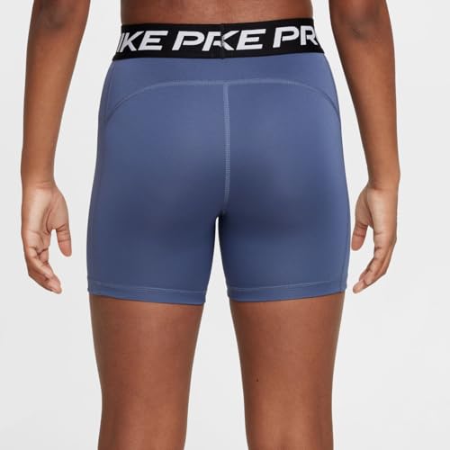 Image of Nike Girls' Pro Shorts (Little Big Kid), Diffused Blue /Black /White