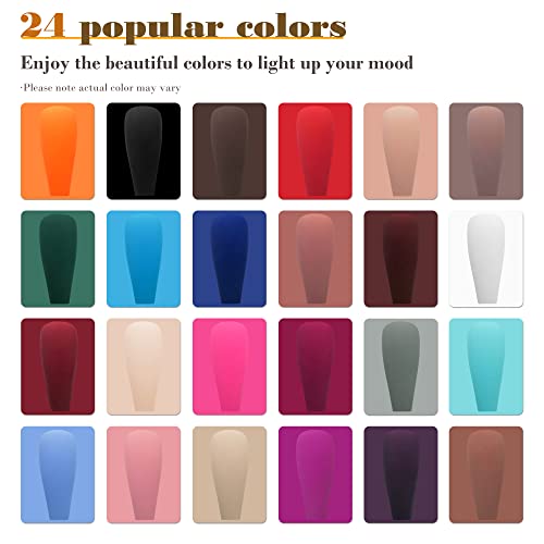 Addfavor 576Pcs Press On Nails Long Coffin Fake Nails Full Cover Matte Ballerina Acrylic Artificial False Nail Tips 24 Colors 10 Sizes For Women Girls #TOP3