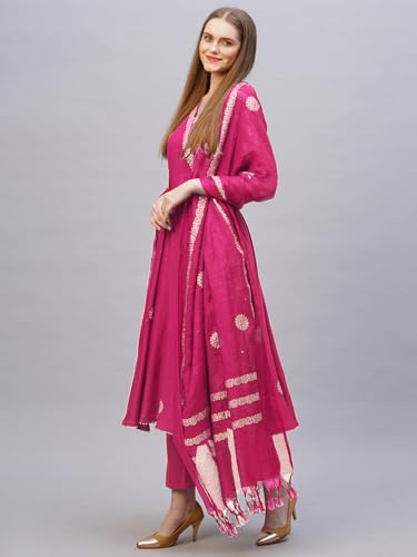 Image of ANNI Designer Rayon Blend Women Kurta Set with Pant & Dupatta
