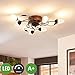 Produktbild Lampenwelt LED Deckenleuchte 'Renato' dimmbar (Landhaus, Vintage, Rustikal) in Braun aus Metall u.a. für Wohnzimmer & Esszimmer (6 flammig, A+, inkl. Leuchtmittel) - Lampe, LED-Deckenlampe