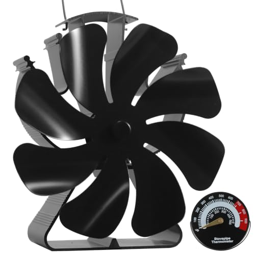 VODA Wood Stove Fan Heat Powered Fireplace Fans 8 Blades Non Electric, Heat Activated Thermal Fan...